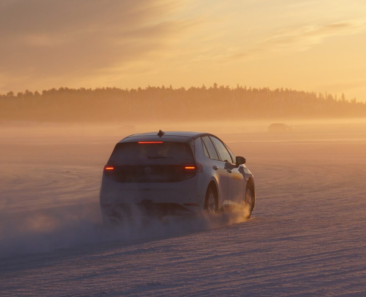 A VW ID EVERY1 in winter testing using Rivian tech