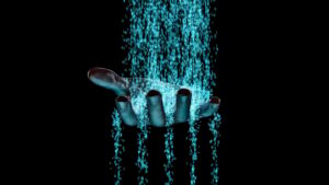 Hand sifting through data