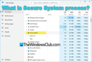What is Secure System process in Task Manager of Windows 11